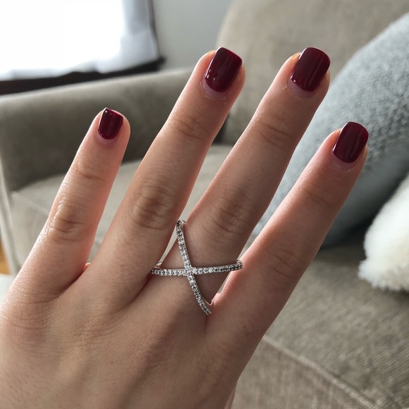 bauble bar Jewelry - Bauble bar pave silver X ring